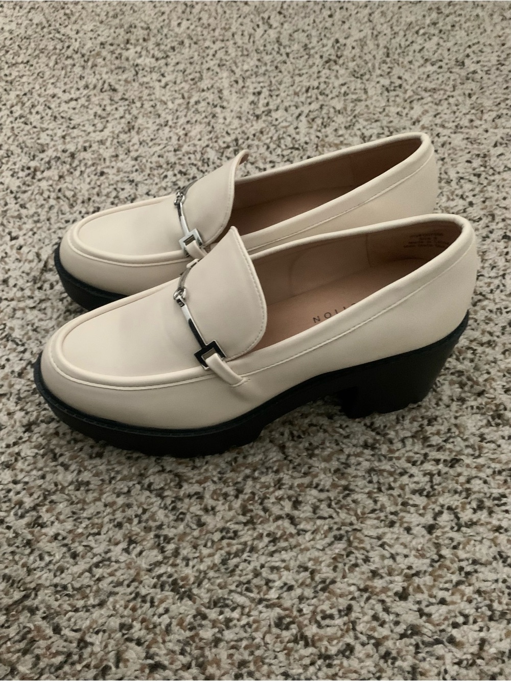 Cream Platform Loafers